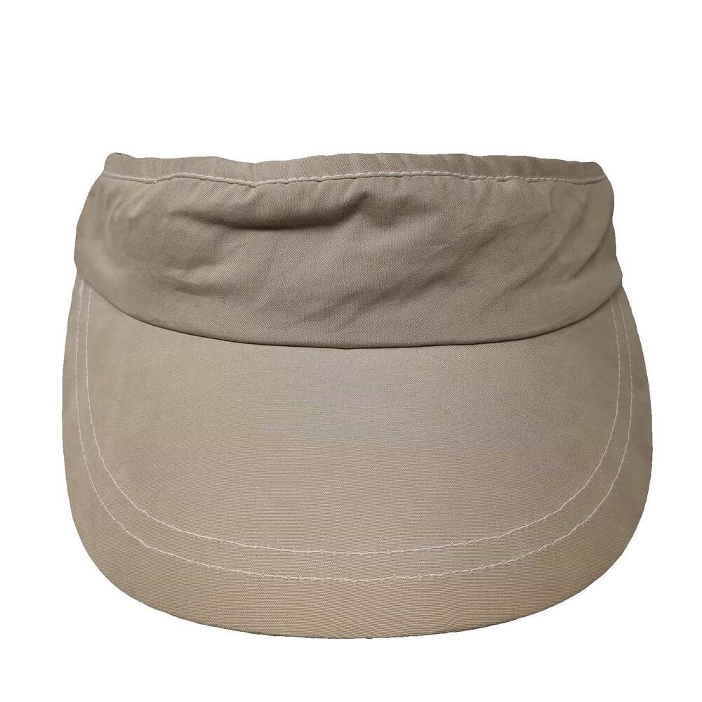 Cherokee Visor Hat Beige One Size Cotton Nylon Blend Adjustable Slideback Strap
